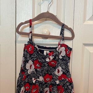 Janie and Jack Black Red and White Floral Sundress